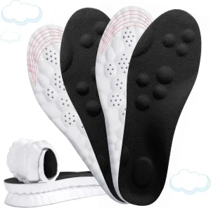 2 Pairs 4D Cloud-Like Comfort Soles for Men - Soft Memory Foam Cushioning Insoles - Trim to Fit Steppers Insoles with Arch Support for Foot Pain Relief and Fatigue Reduction(US M 7.5-10.5)