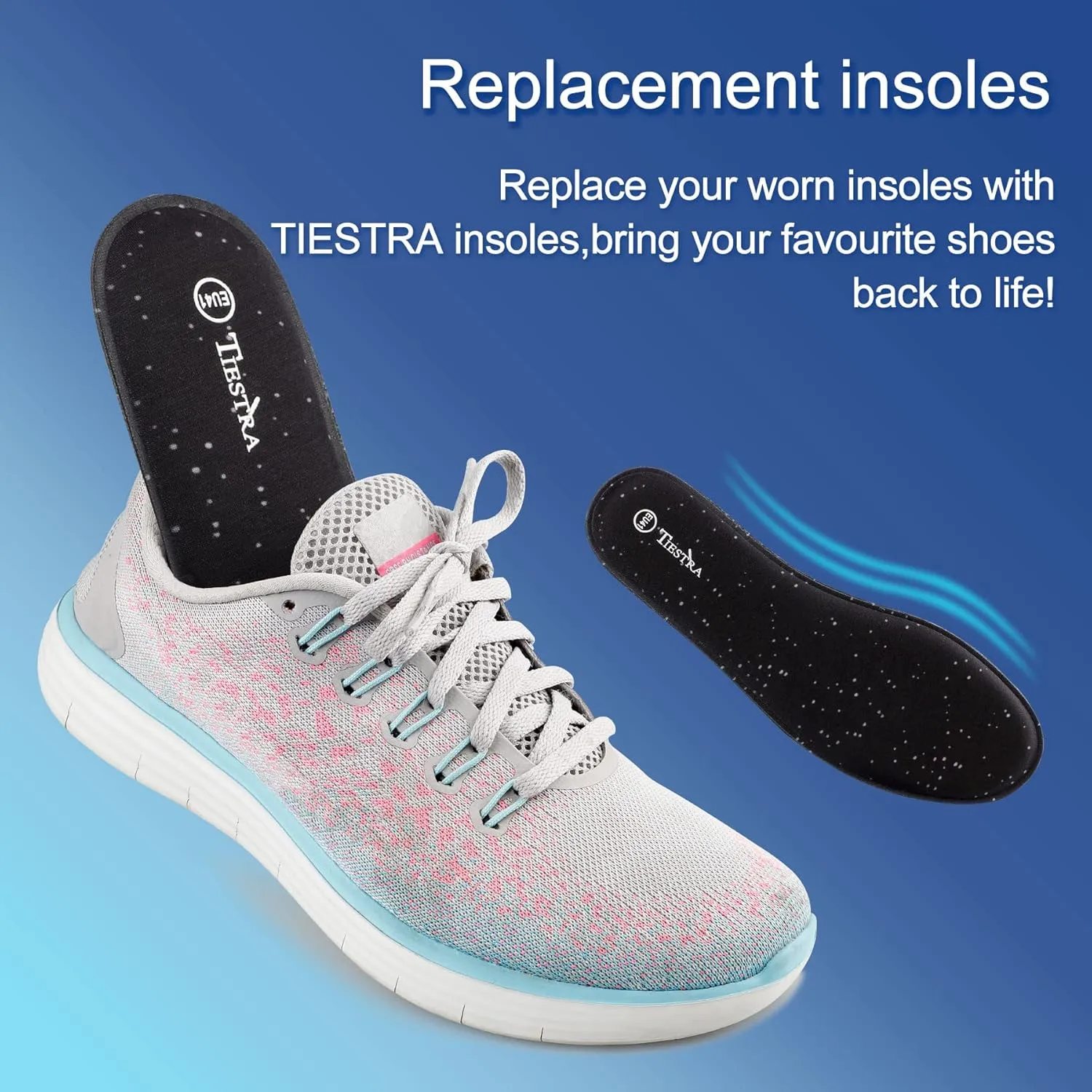 3 Pair -Shoe Inserts for Mens Memory Foam Insoles,Replacement Insoles for Work Boots Running Shoes, Cushion Shock Absorbing for Foot Pain Relief, Comfort Breathable Inner Soles Black 45EU,US12