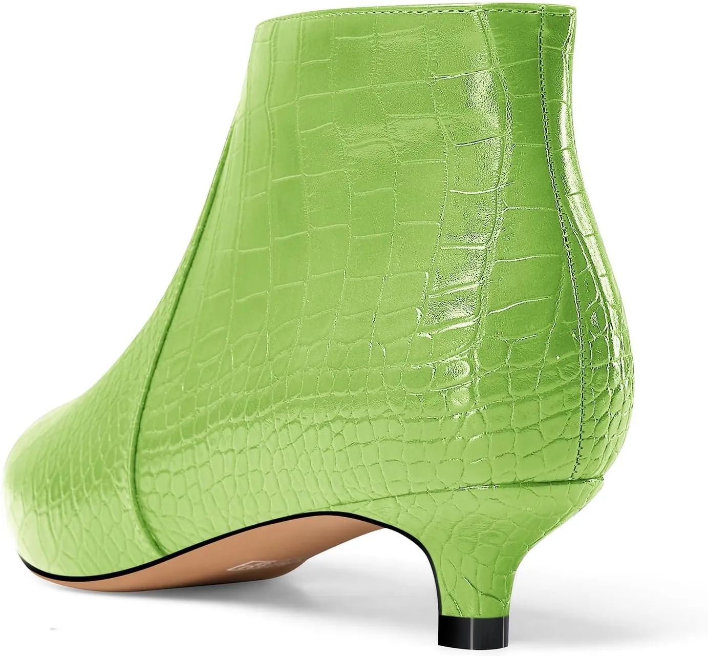 Aachcol Womens Pointed Toe Low Kitten Heel Ankle Boots Short Bootie Zipper Office Dress Basic Classic 1.4 Inches Heels