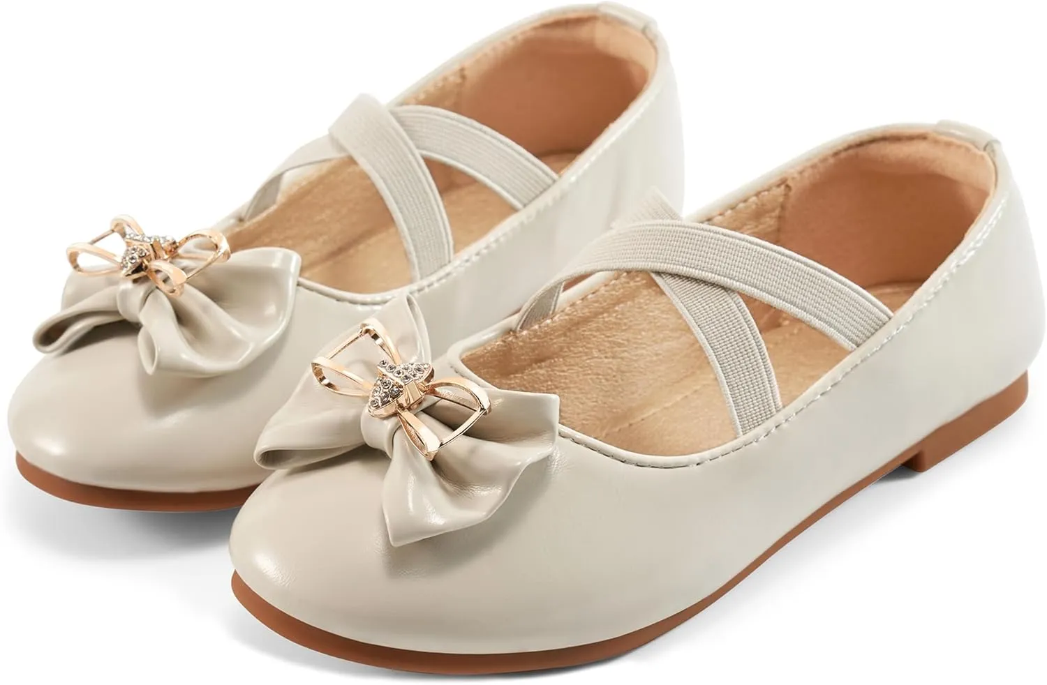 Ablanczoom Girls Flats Dress Shoes - Toddler/Little Girl Casual Slip on Bowknot Mary Jane Ballet Flats Wedding Party School