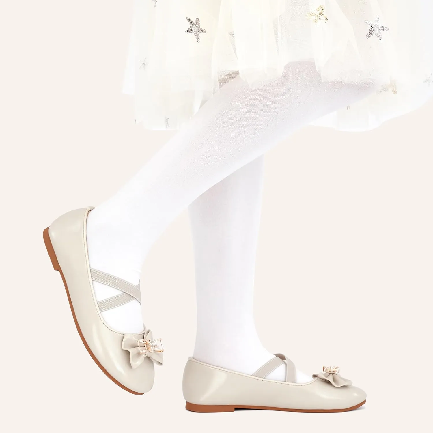 Ablanczoom Girls Flats Dress Shoes - Toddler/Little Girl Casual Slip on Bowknot Mary Jane Ballet Flats Wedding Party School