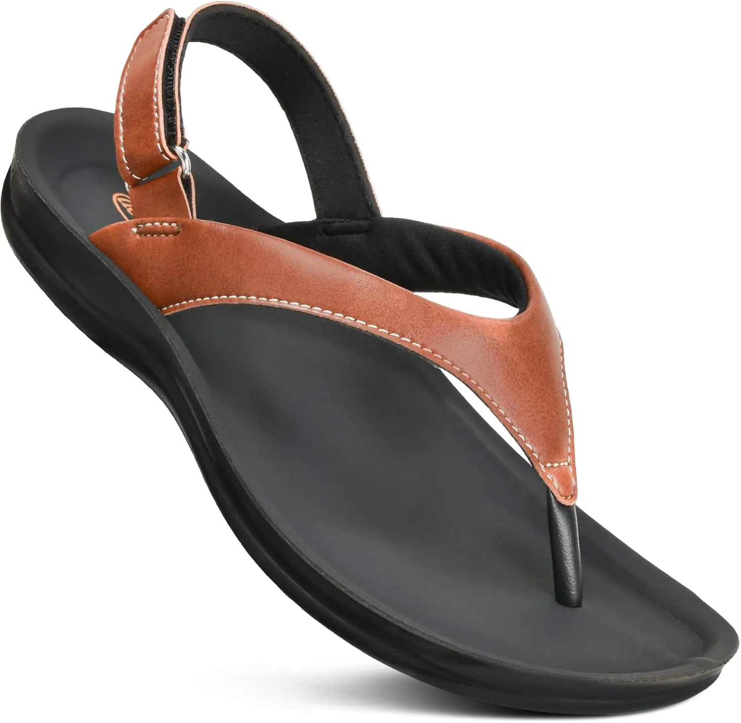 AEROTHOTIC Comfortable Arch Support Slingback Flats for Women Sandals Cute Soft T-Strap Toe Post Casual Fashion Dressy Flip Flops Vacation Essentials