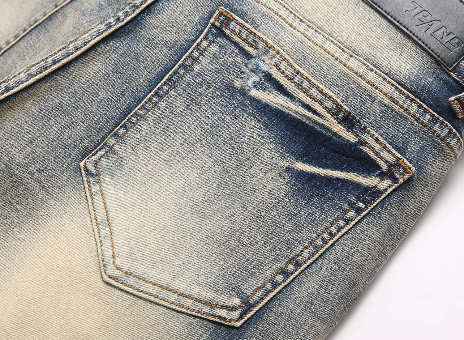 AITITIA Men's Ripped Regular Fit Stretch Jeans