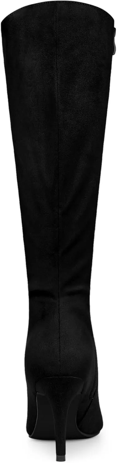 Allegra K Women's Pointed Toe Stiletto Heels Knee High Boots