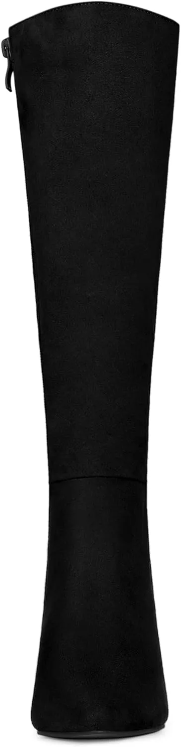 Allegra K Women's Pointed Toe Stiletto Heels Knee High Boots