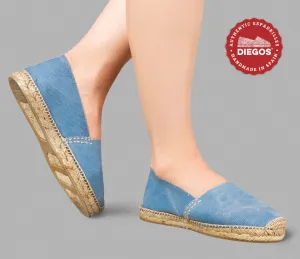 alpargatas azules lavadas