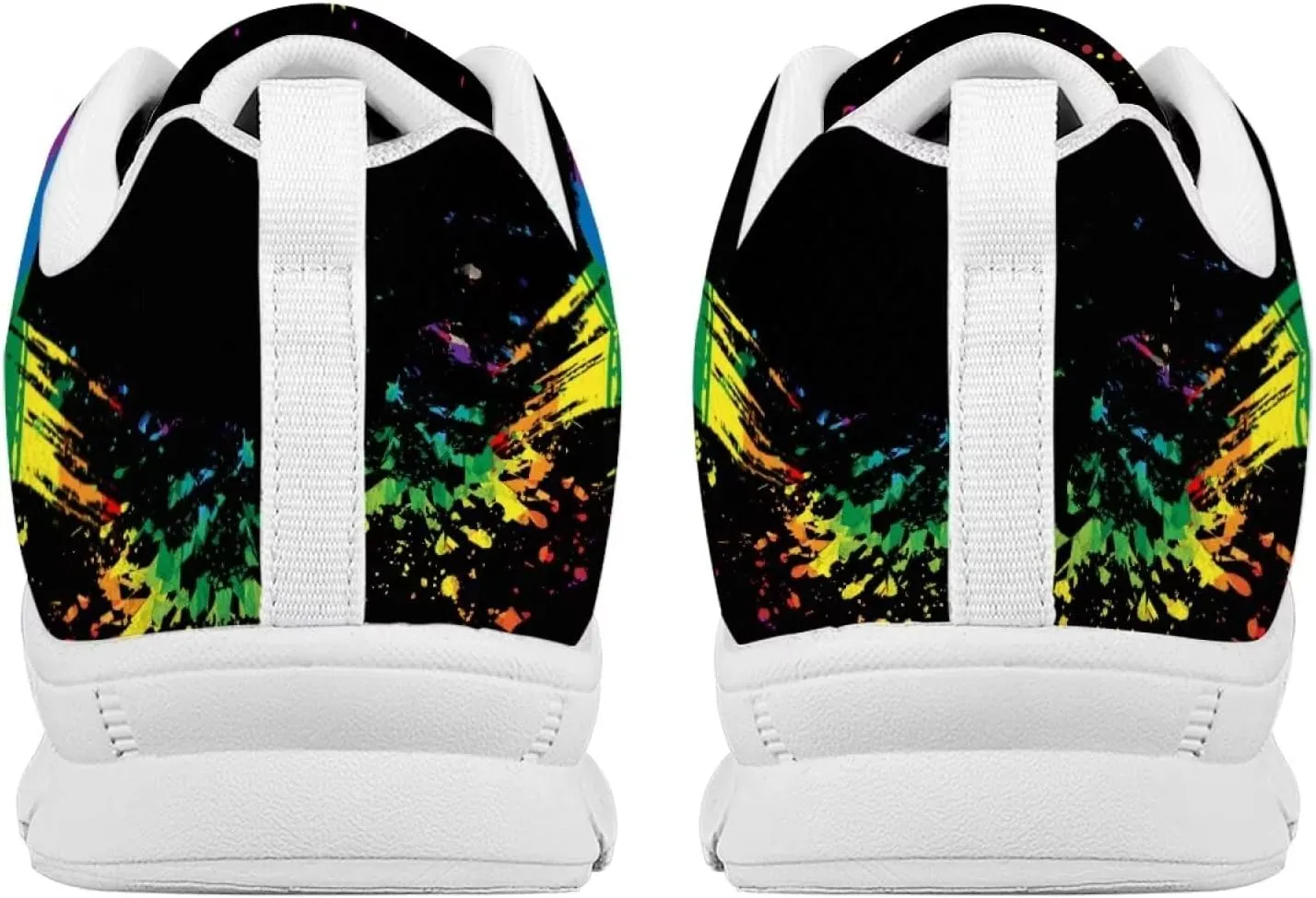 AmzPrint Colorful Walking Shoes White Sole LGBT Flag Rainbow Flag Pride Flag Print Shoes for Women Fashion Casual Sneakers