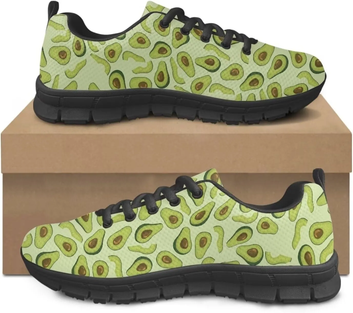 AmzPrint Women's Athletic Walking Shoes Illustraction Print Colorful Running Shoes for Women Casual Mesh Sneakers