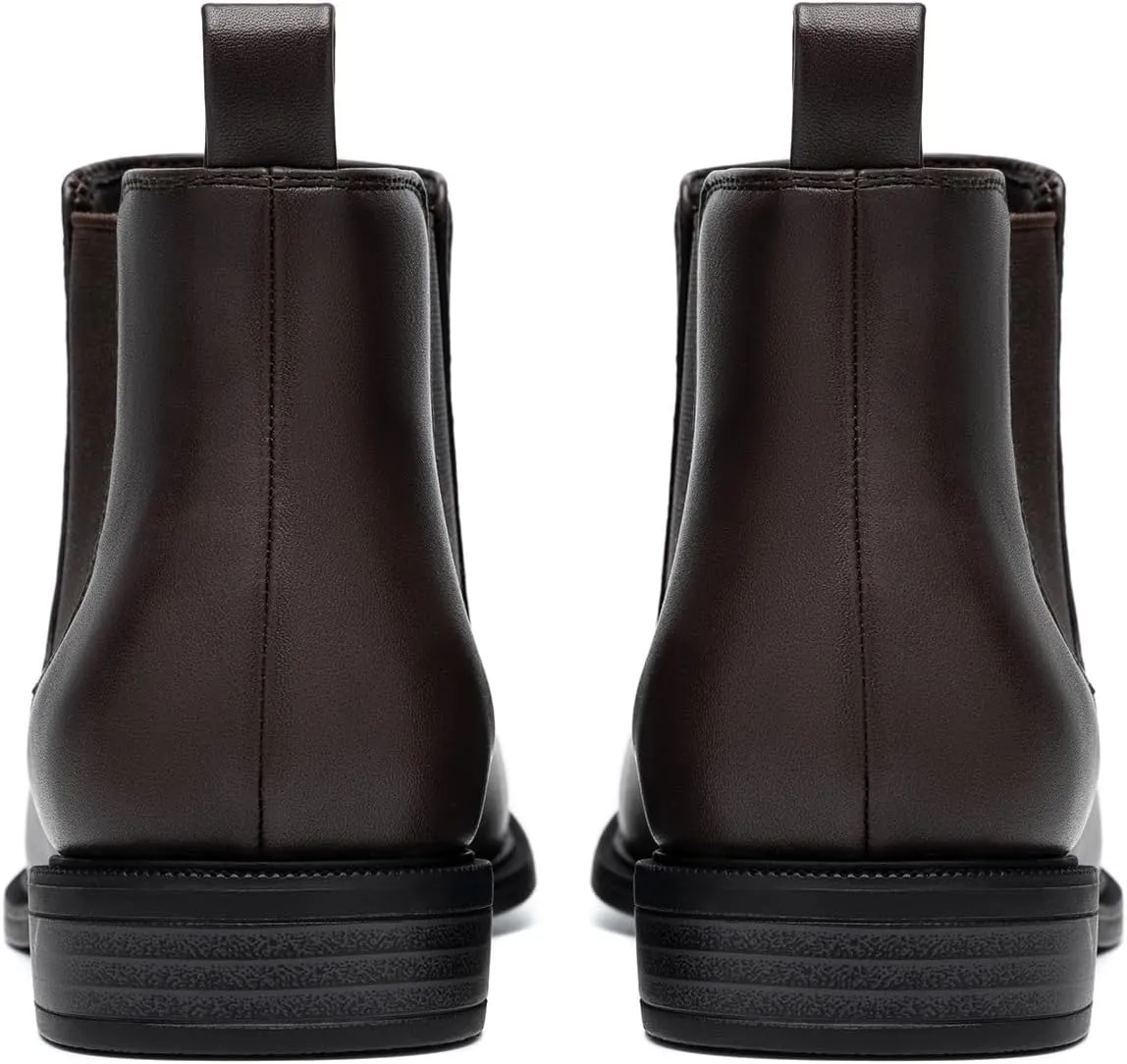 ANJOUFEMME Womens Fall Flat Chelsea Boots, Classic Comfortable Short Ankle Boots, Fashion Dress Booties