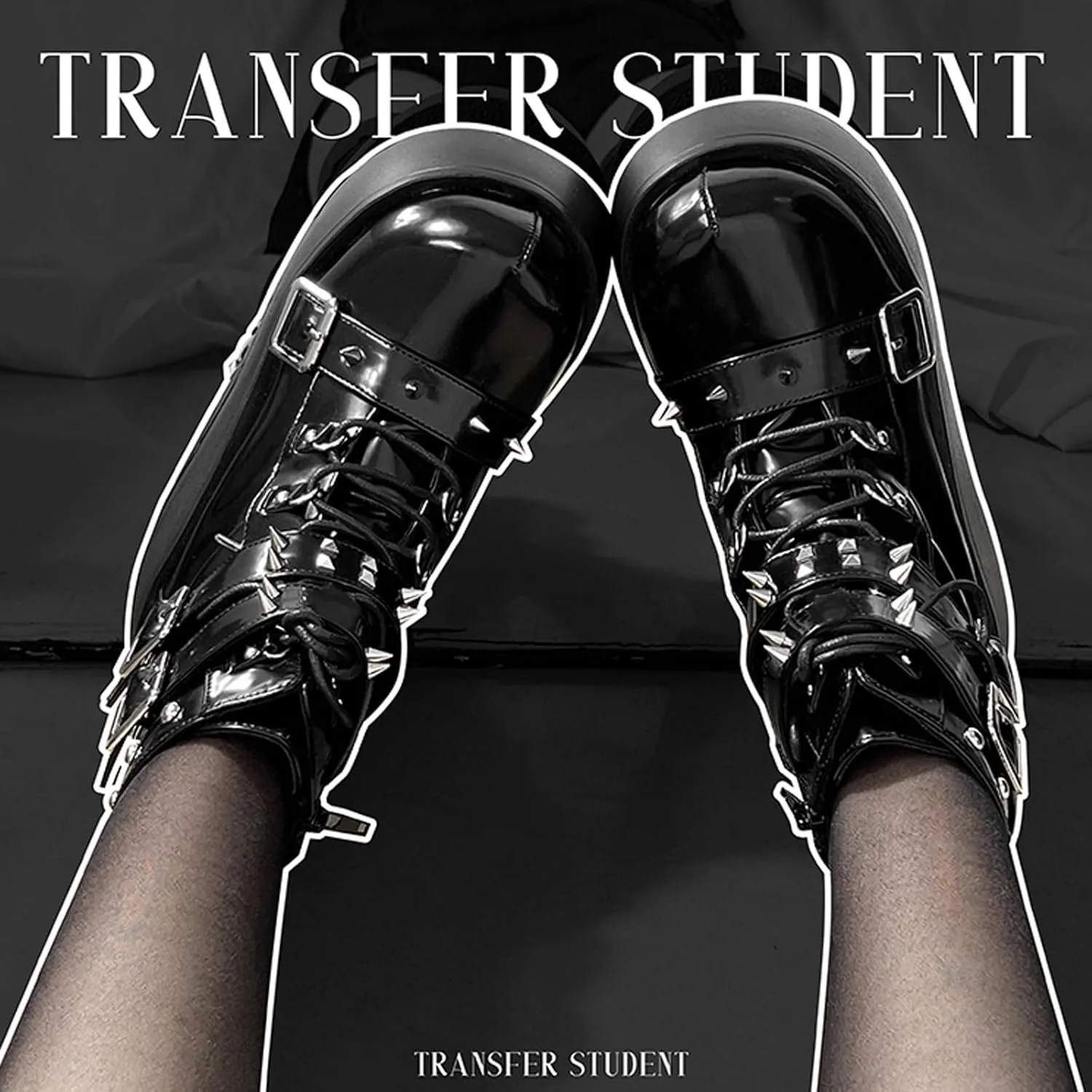 Ankle Boots for Women, Chunky Platform Boot, Goth Lace-up Combat Boots, Motorcycle Holographic Shoes