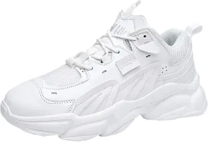 ANUFER Mens PU   Mesh Sport Shoes Fashion Chunky Sneakers Height Increasing Trainers Shoes