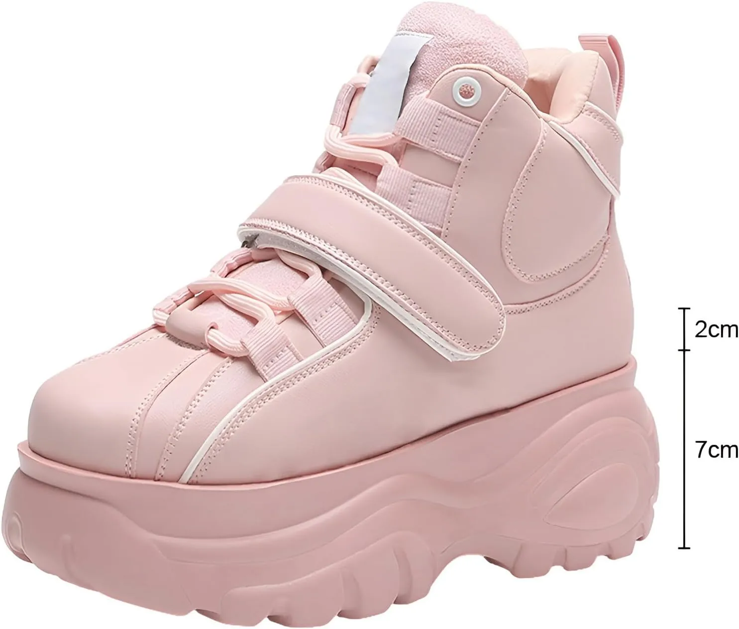 ANUFER Women's Goth Punk High/Low Top Platform Chunky Sneakers Lace Up Wedgel Heel Dad Shoes