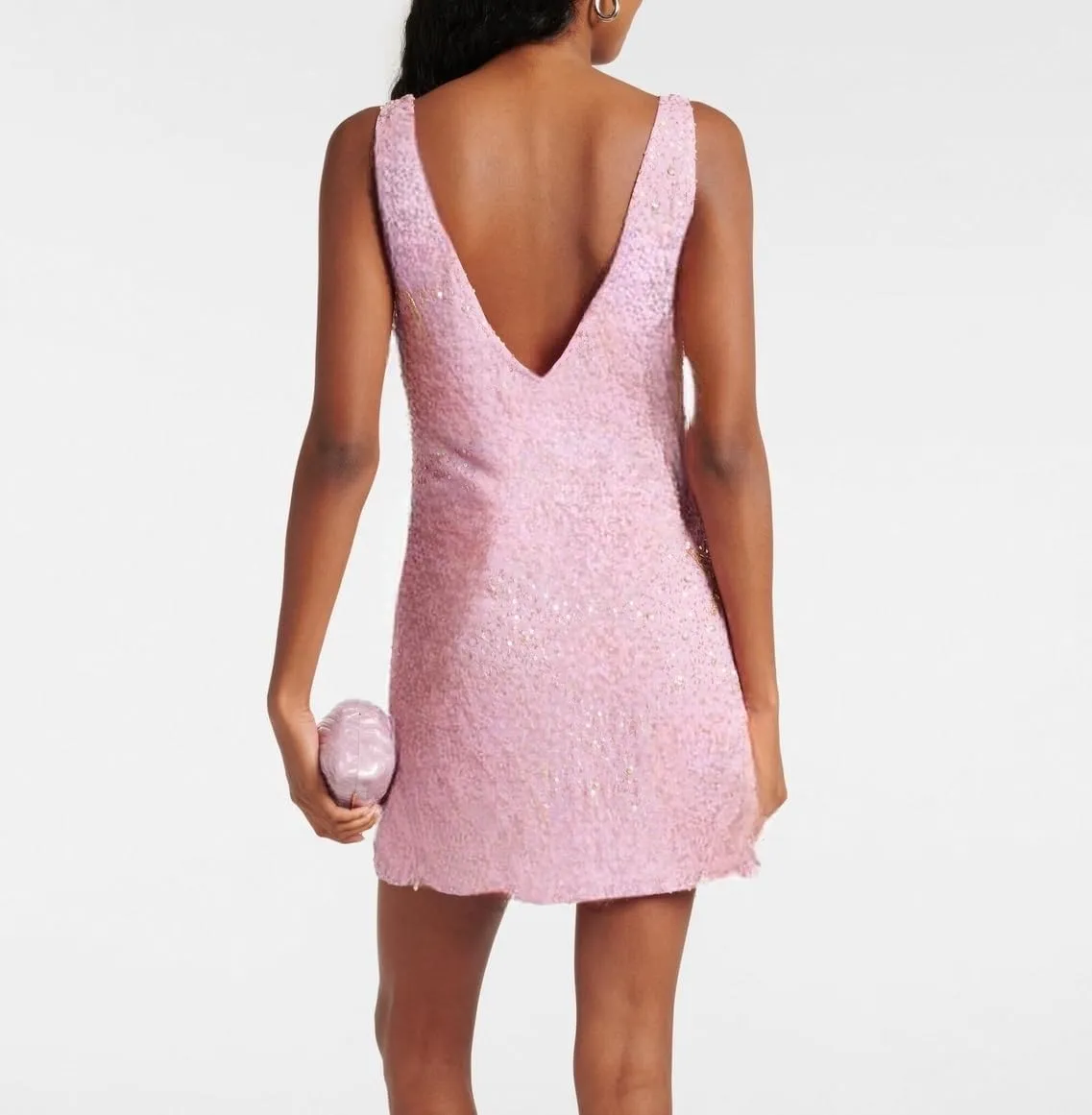 Aonoapll Women Sequin Starfish Mini Dress Sparkly Knitted Bodycon Tank Dress Y2k Fitted Ruffle Hem Short Club Sundress
