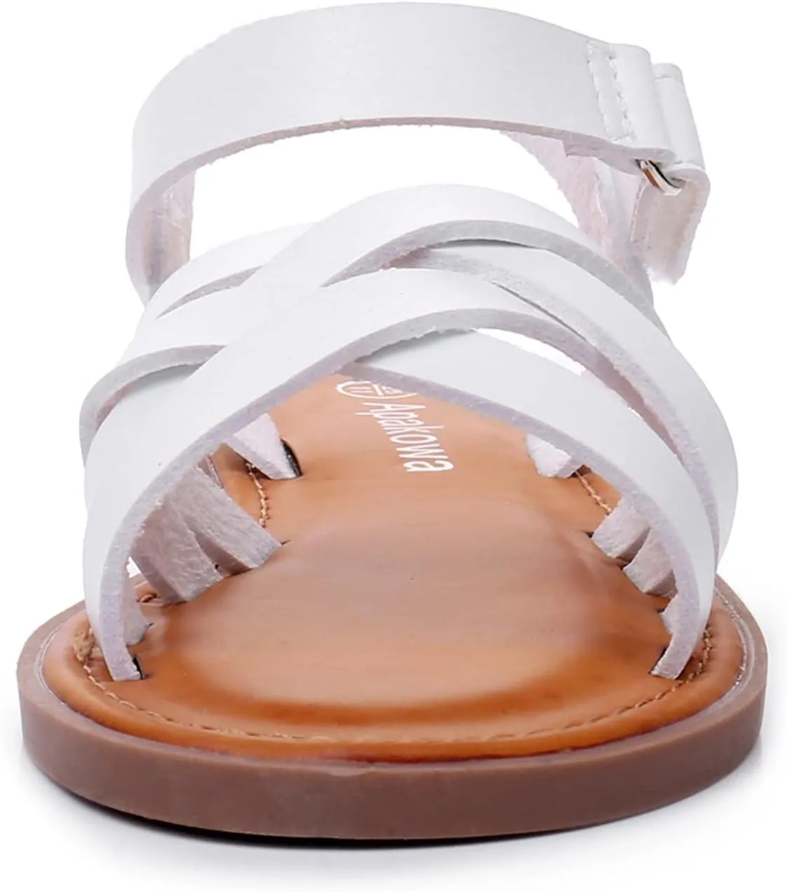 Apakowa Girls Sandals Open Toe Princess Flat Sandals Strappy Summer Shoes (Toddler/Little Kid/Big Kid)