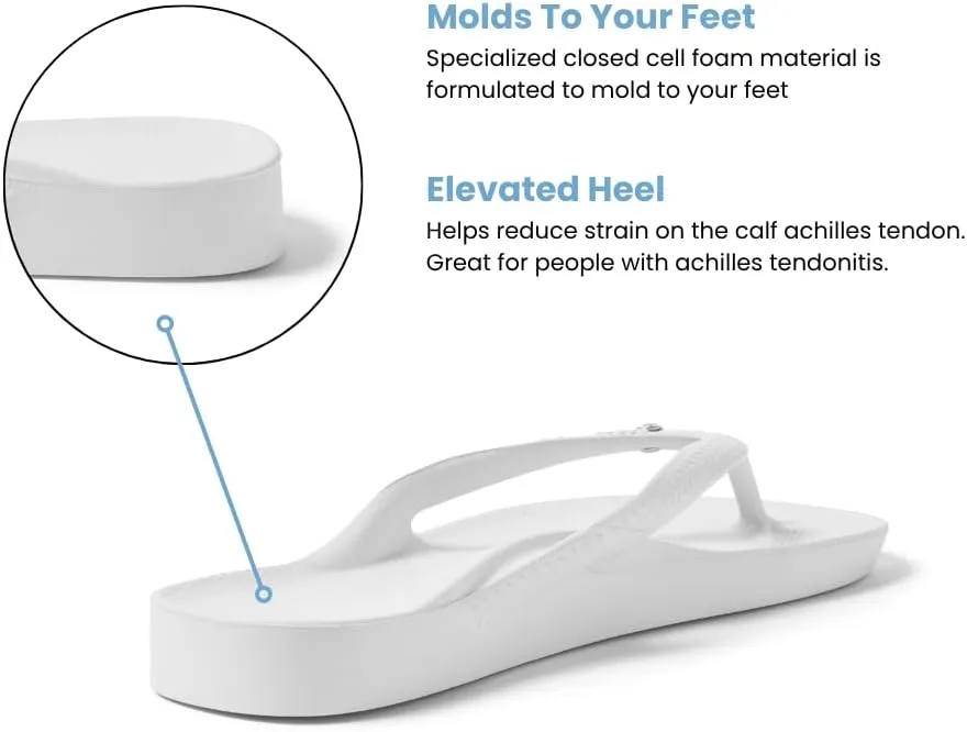 Archies Arch Support Flip Flops for Men & Women – Orthotic Sandals for Plantar Fasciitis Relief – Lightweight, Cushioning, Shock-Absorbing Thong Sandals for Walking, Foot Pain & All-Day Comfort