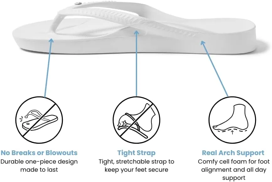 Archies Arch Support Flip Flops for Men & Women – Orthotic Sandals for Plantar Fasciitis Relief – Lightweight, Cushioning, Shock-Absorbing Thong Sandals for Walking, Foot Pain & All-Day Comfort