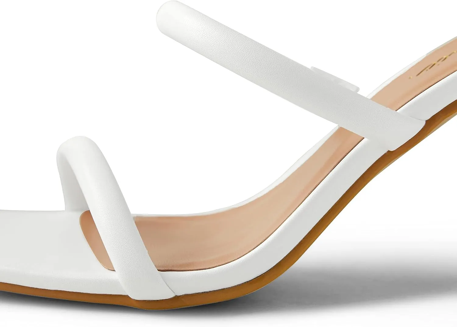 Arromic Women's Heeled Sandals Square Toe Two Strap Block Heels for Women Comfortable Strappy Heels Slip on Heeled Sandals for Women Dressy