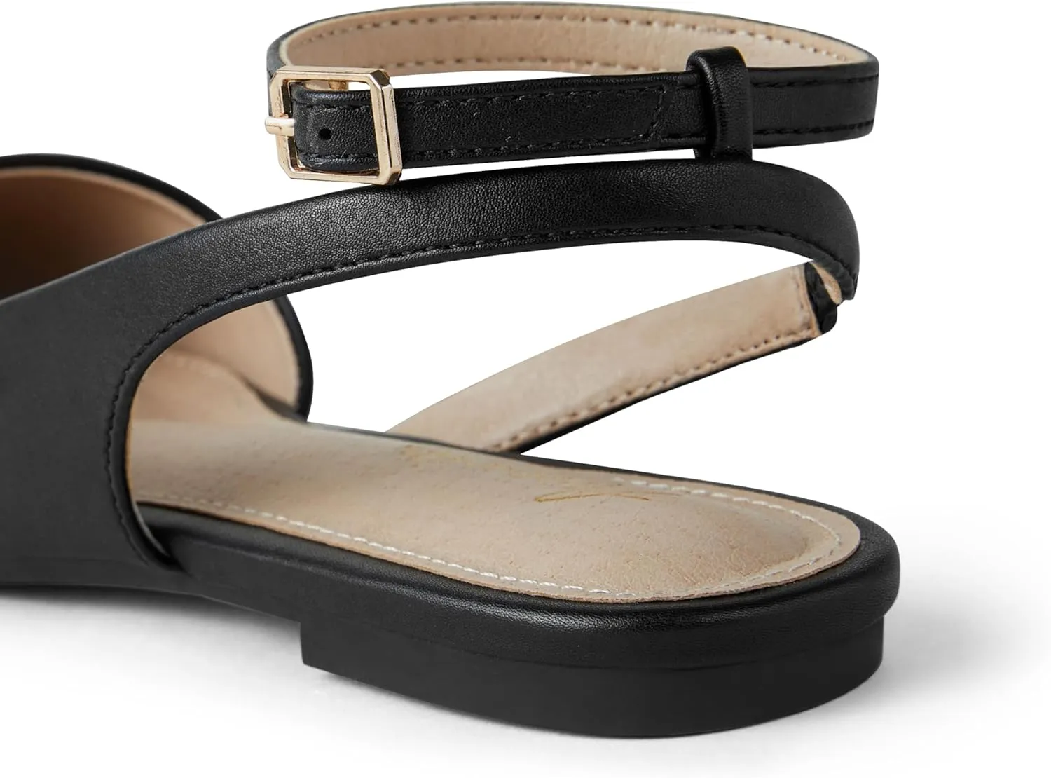 Arromic Women's Slingback Flats Shoes Pointed Toe Two-Way Wear Adjustable Ankle Strap Slip on Shoes