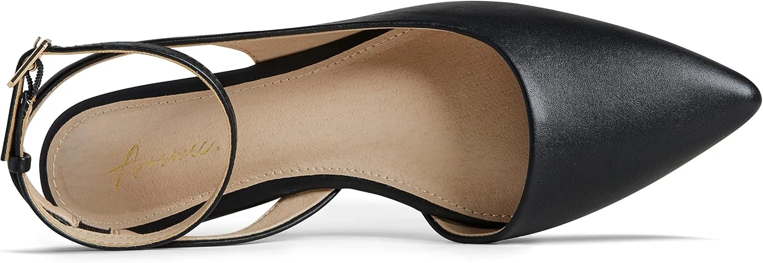 Arromic Women's Slingback Flats Shoes Pointed Toe Two-Way Wear Adjustable Ankle Strap Slip on Shoes