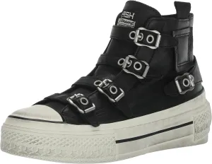 ASH Women's Rainbow Fashion Sneaker-Premium Leather High Top with Buckles, Distressed Platform Sole