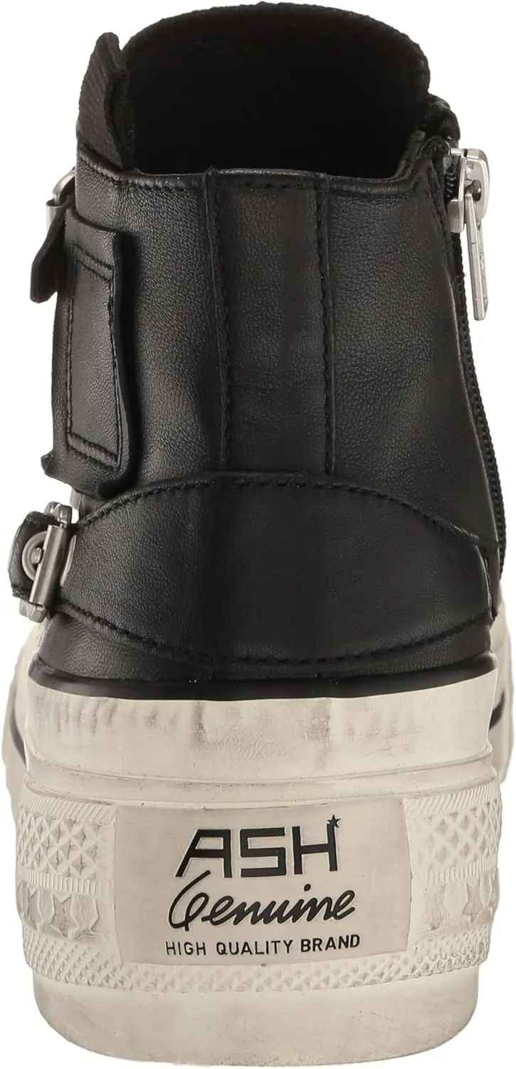 ASH Women's Rainbow Fashion Sneaker-Premium Leather High Top with Buckles, Distressed Platform Sole