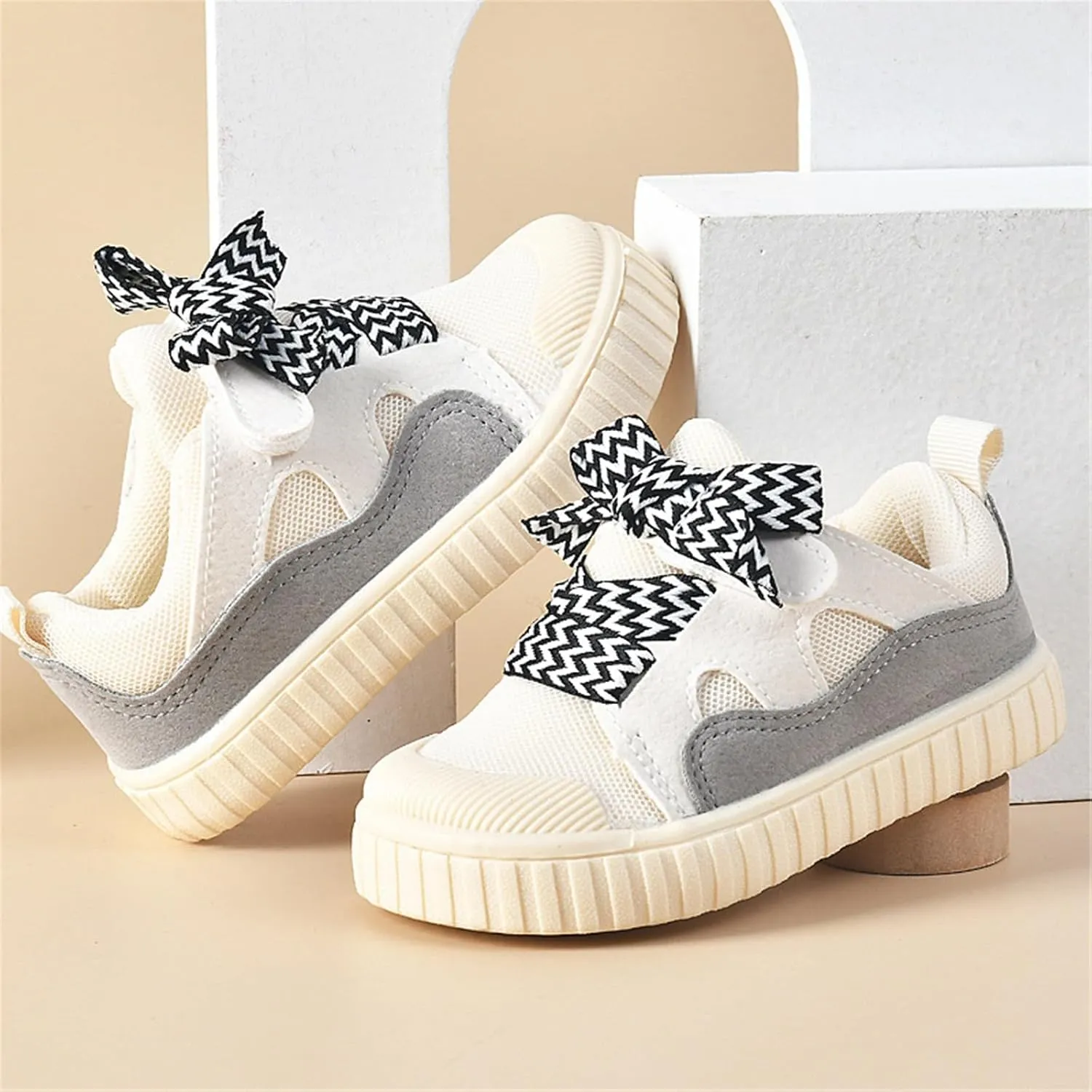 Baby Shoes with Bow Toddler Baby Girl’s Slip on Platform Sneaker Shoes Fashion Low-Top Tennis Sneakers
