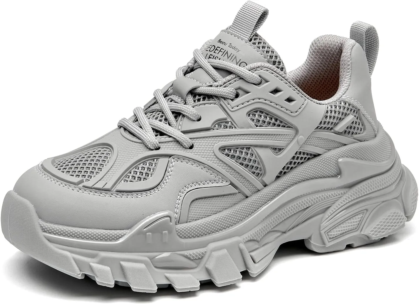 BEAU TODAY Chunky Sneakers for Women, Fashion Platform Sneakers Dad Shoes for Women, Casual Lace-up Walking Shoes