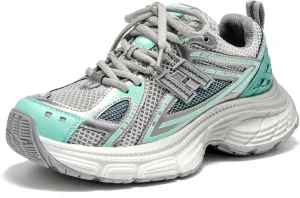 BEAU TODAY Chunky Sneakers for Women, Womens Fashion Sneakers, Lightweight Leather Sneakers for Women, Comfortable Casual Lace-Up Breathable Dad Shoes
