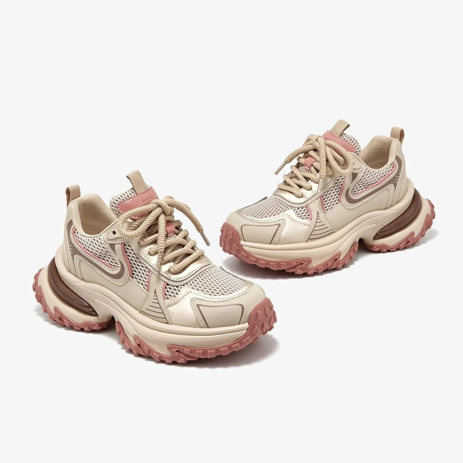 BEAU TODAY Chunky Sneakers for Women,Fashion Platform Walking Sneakers,Comfortable Arch Support Tennis Dad Shoes
