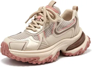 BEAU TODAY Chunky Sneakers for Women,Fashion Platform Walking Sneakers,Comfortable Arch Support Tennis Dad Shoes