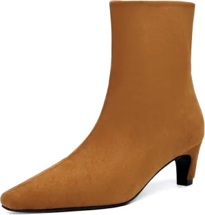 Beauty Cry Women's Booties Kitten Low Heel Square Toe Ankle Boots
