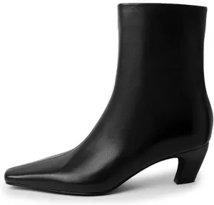 Beauty Cry Women's Booties Kitten Low Heel Square Toe Ankle Boots