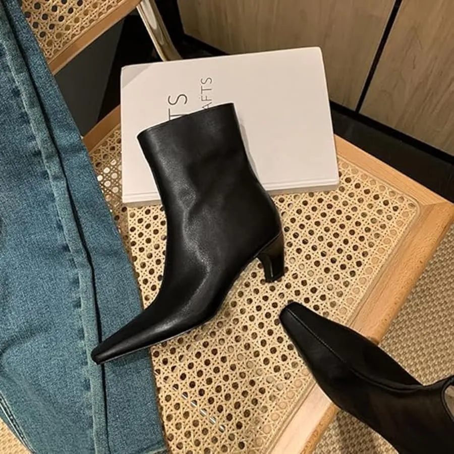 Beauty Cry Women's Booties Kitten Low Heel Square Toe Ankle Boots