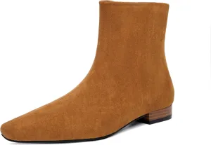 Beauty Cry Women's Booties Low Heel Square Toe Ankle Boots