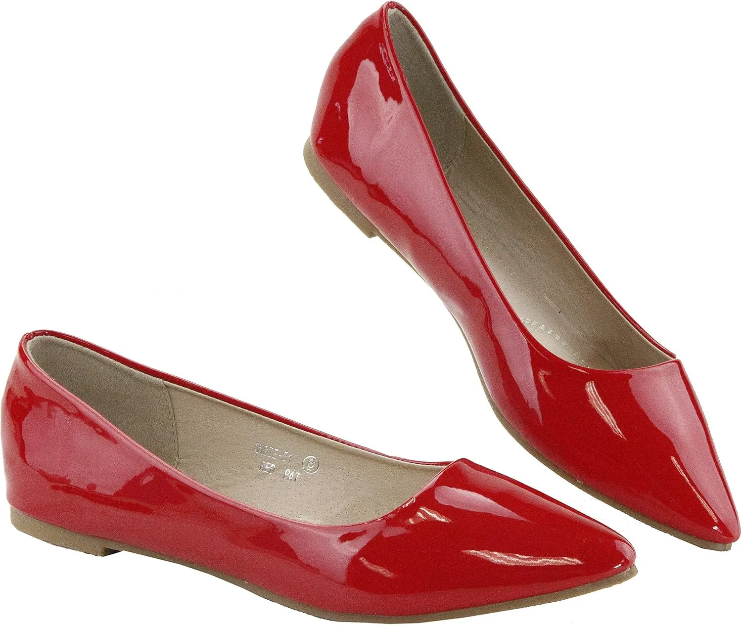 Bella Marie Angie Women's Classic Pointy Toe Ballet Flat Shoes