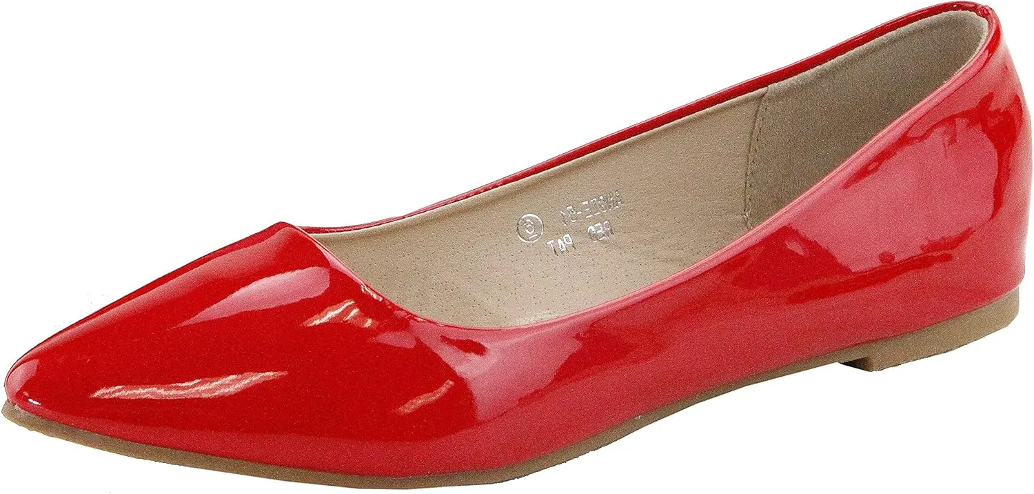 Bella Marie Angie Women's Classic Pointy Toe Ballet Flat Shoes