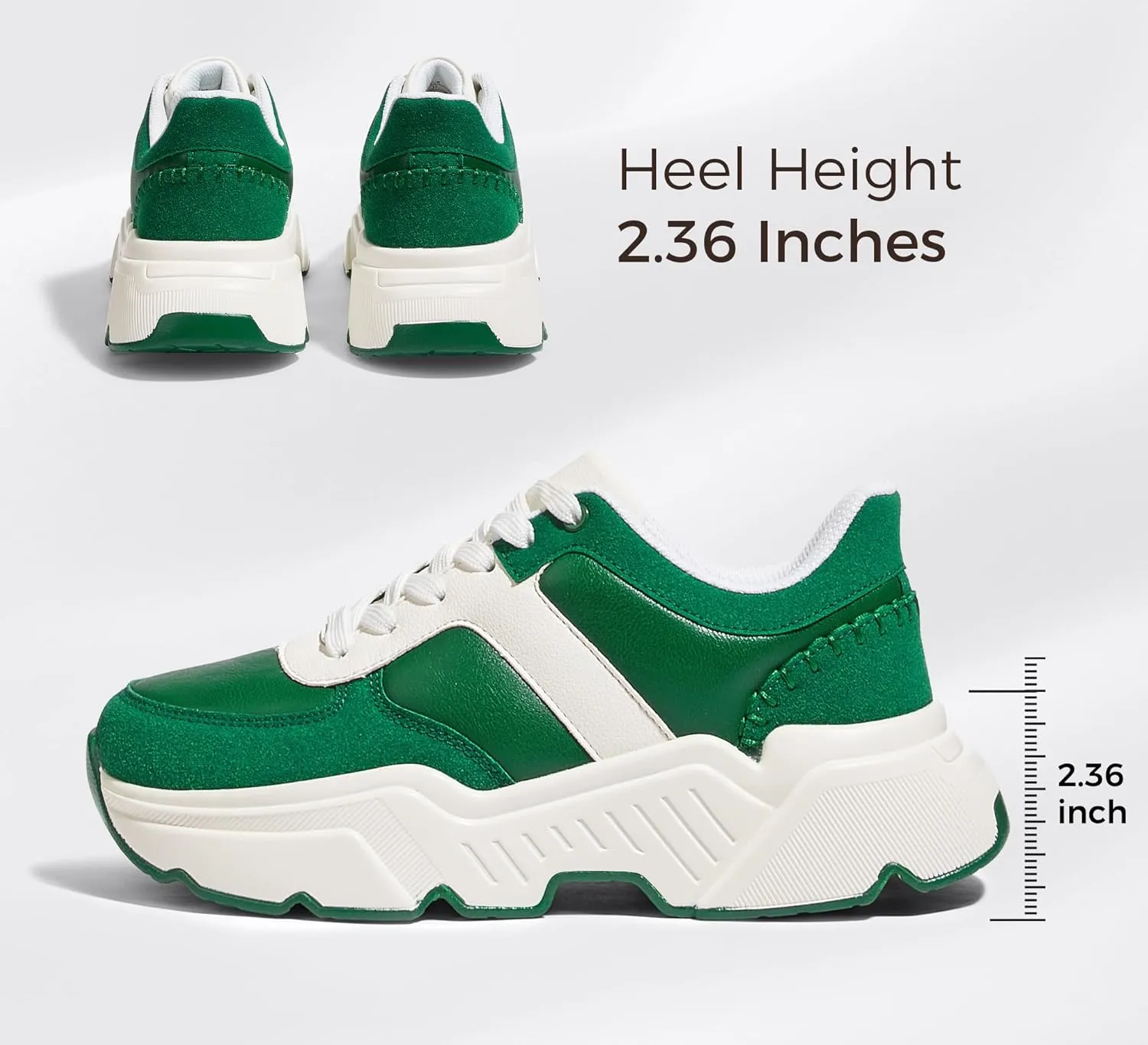 BELOS Women's Platform Chunky Sneakers Fashion Dad Sneakers Casual Lace Up Comfortable Lightweigt Walking Shoes