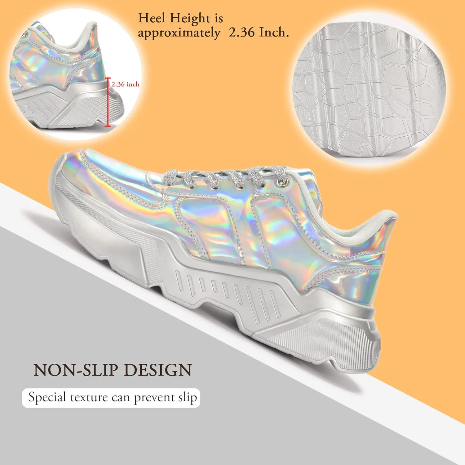 BELOS Women's Platform Chunky Sneakers Fashion Dad Sneakers Casual Lace Up Comfortable Lightweigt Walking Shoes