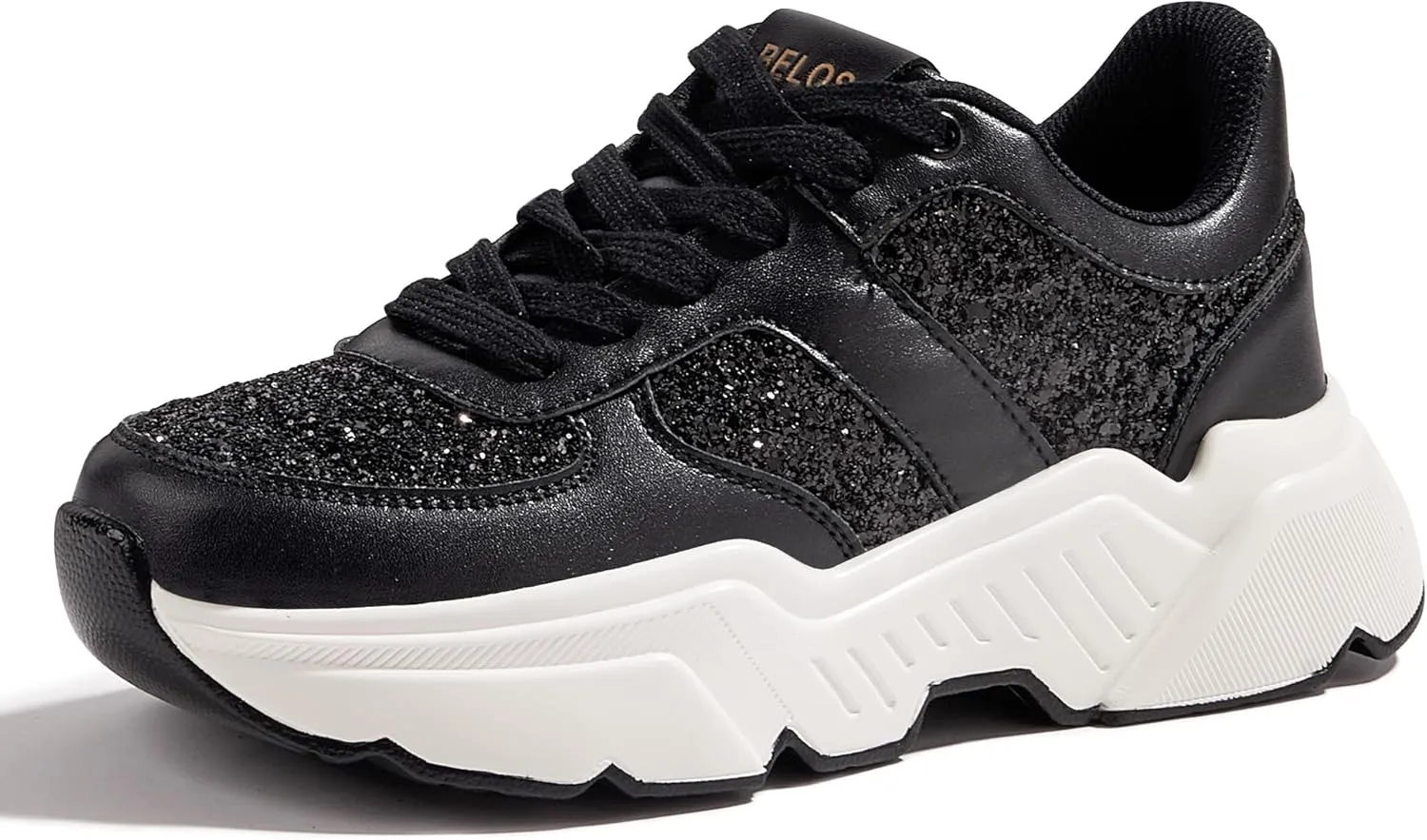 BELOS Women's Platform Chunky Sneakers Fashion Dad Sneakers Casual Lace Up Comfortable Lightweigt Walking Shoes