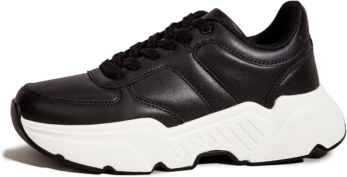 BELOS Women's Platform Chunky Sneakers Fashion Dad Sneakers Casual Lace Up Comfortable Lightweigt Walking Shoes