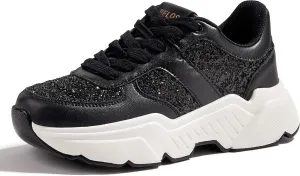 BELOS Women's Platform Chunky Sneakers Fashion Dad Sneakers Casual Lace Up Comfortable Lightweigt Walking Shoes