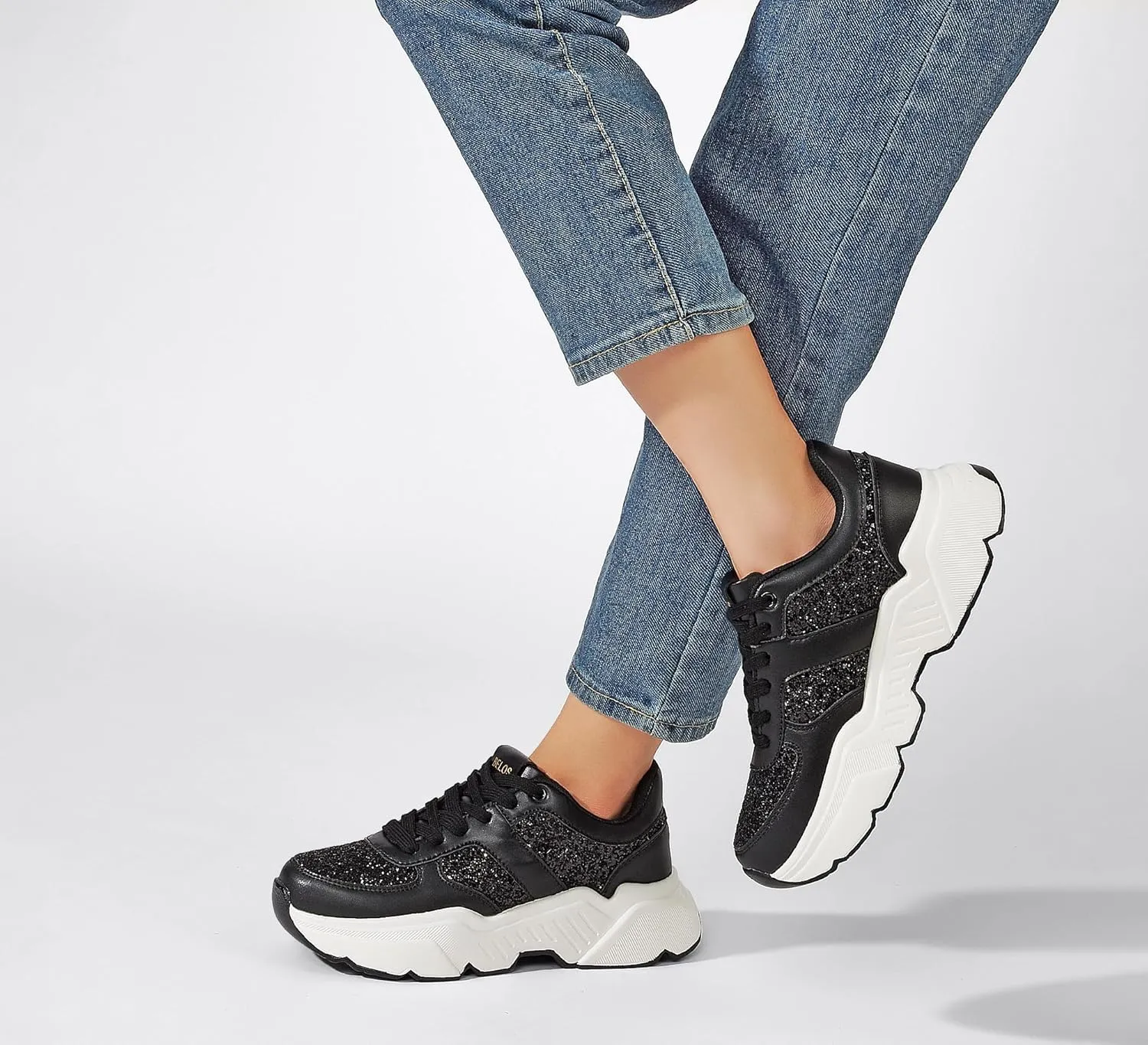 BELOS Women's Platform Chunky Sneakers Fashion Dad Sneakers Casual Lace Up Comfortable Lightweigt Walking Shoes