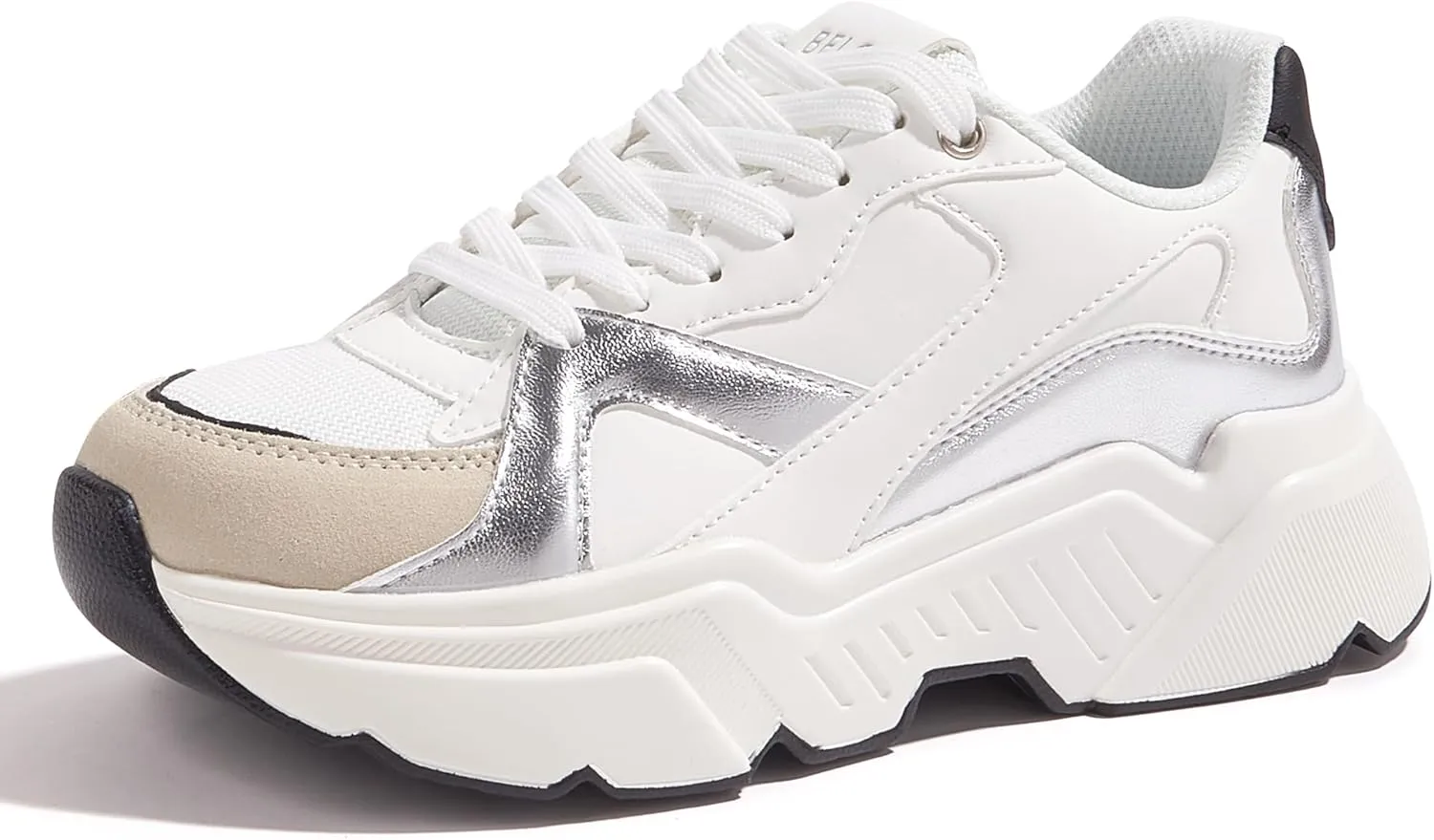BELOS Women's Platform Chunky Sneakers Fashion Dad Sneakers Casual Lace Up Comfortable Lightweigt Walking Shoes