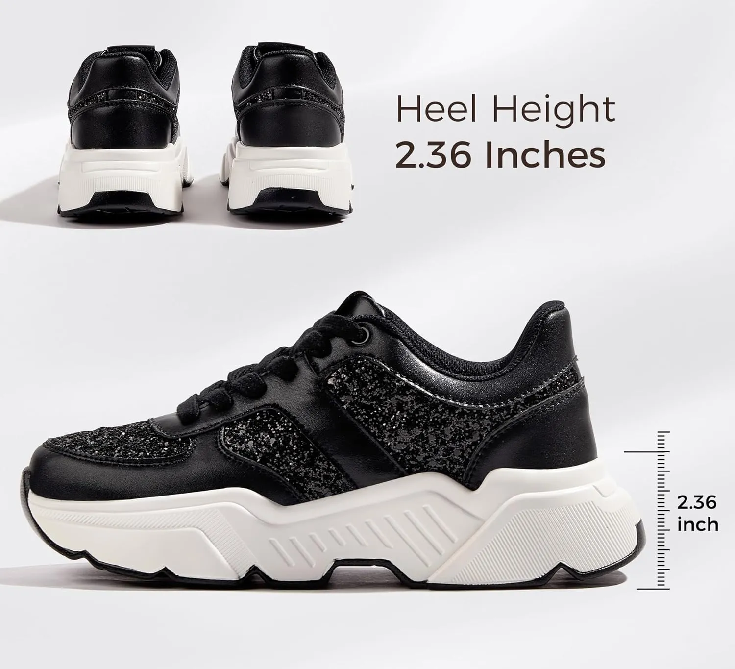 BELOS Women's Platform Chunky Sneakers Fashion Dad Sneakers Casual Lace Up Comfortable Lightweigt Walking Shoes