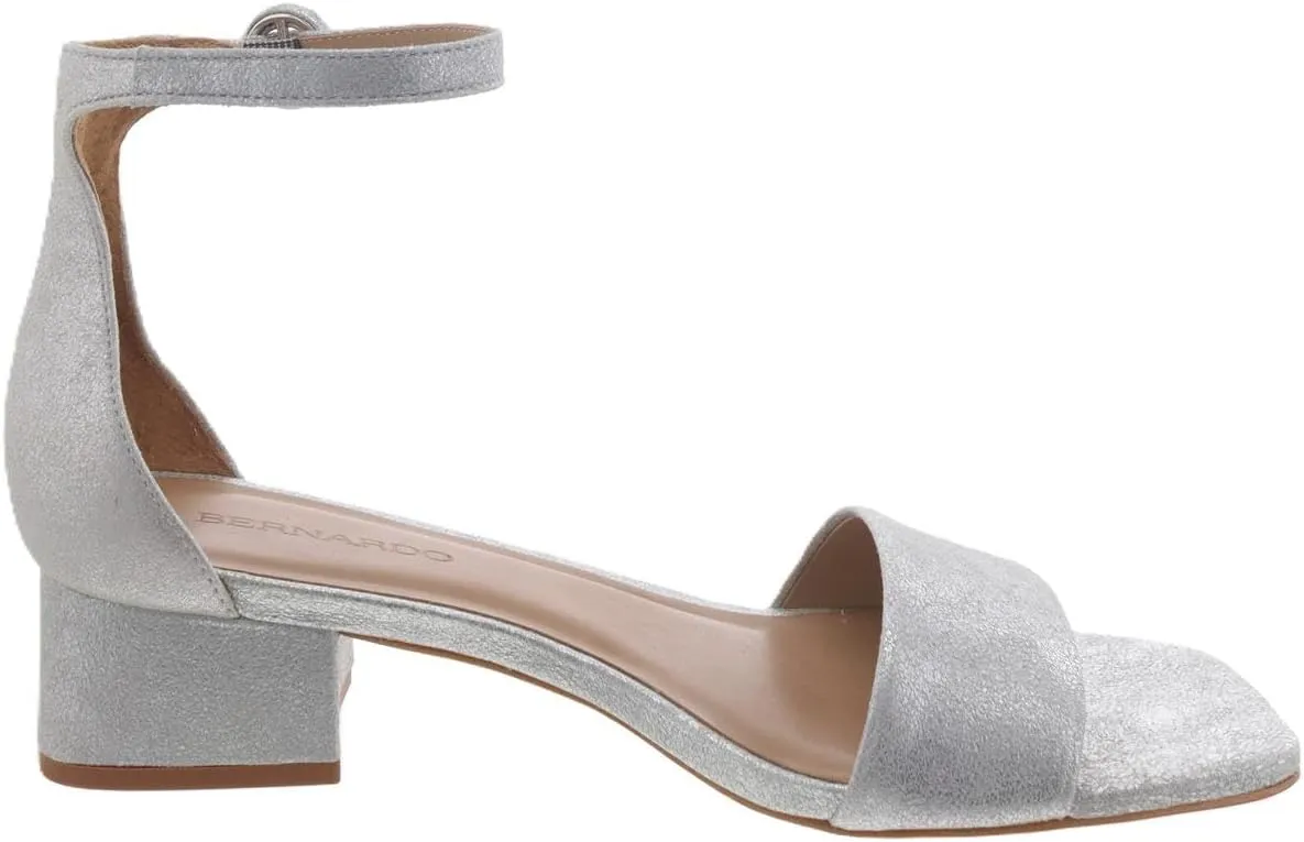 Bernardo® Jalena Heeled Sandals for Women – Leather and Man-Made Construction – Single Prong Buckle