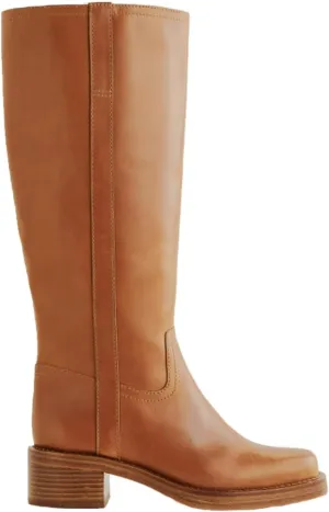 Black Women's Knee High Boots Chunky Block Heel Long Boots for Women Casual Pull-on Square Toe Boots Low Heel Womens Boots.