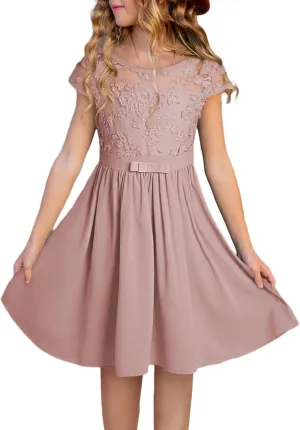 blibean Girls Elegant Lace Mesh Semi Formal Party Dress Size 6-15 Years