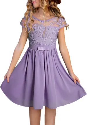 blibean Girls Elegant Lace Mesh Semi Formal Party Dress Size 6-15 Years