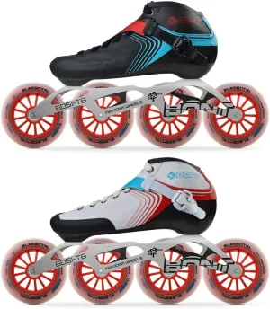 Bont Skates - Inline Speed Skating Racing Skates - GT4 Skate Boots   6061 Frame   Elemental Wheels   ABEC5 Bearings
