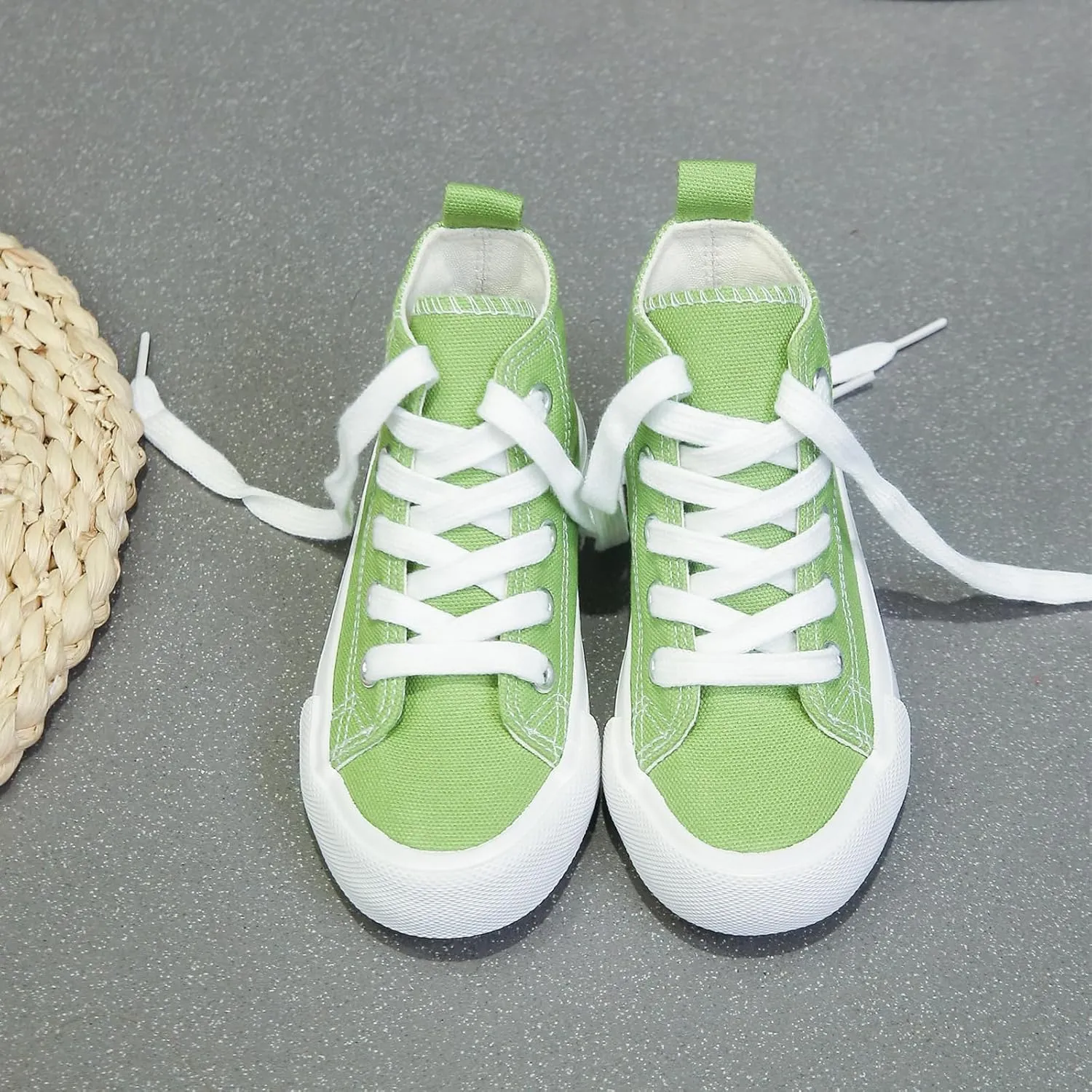 Boys & Girls High Top lace-up Kids' Espadrcanvas Shoes Back-to-School Season Little White Shoes Teen Classic Kids' Sneakers Tennis Shoes Baby Skate Shoes